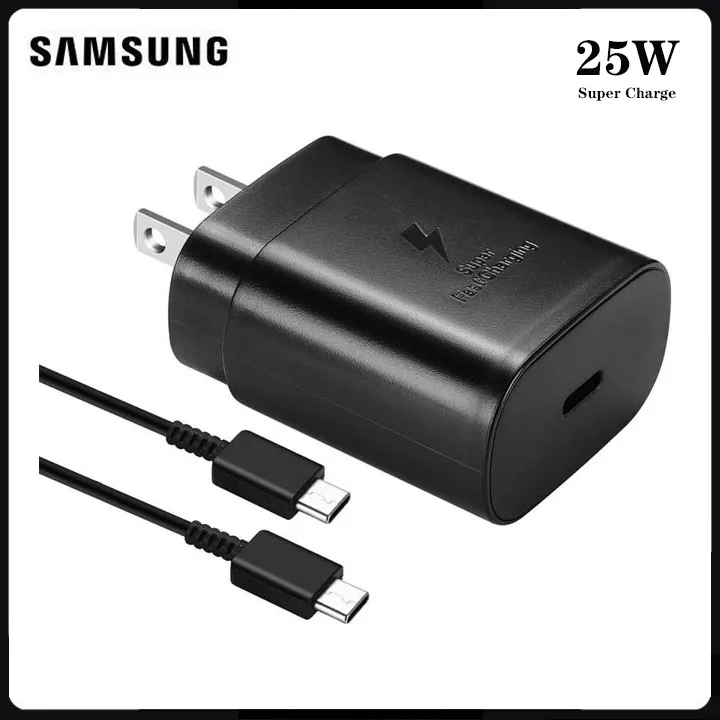 Samsung Super Fast Charger Adapter  25W EP-TA800 PD Travel Wall Chargers | With 3A USB C To USB C Cable | For Galaxy S20 S21 S22 Ultra Note 20 10+ A91 A90 A80 A71 A70 5G. 