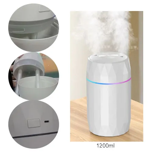 (HUMIDIFIER1200ml) - New Air Mist Color Changing LED Light Humidifier ...