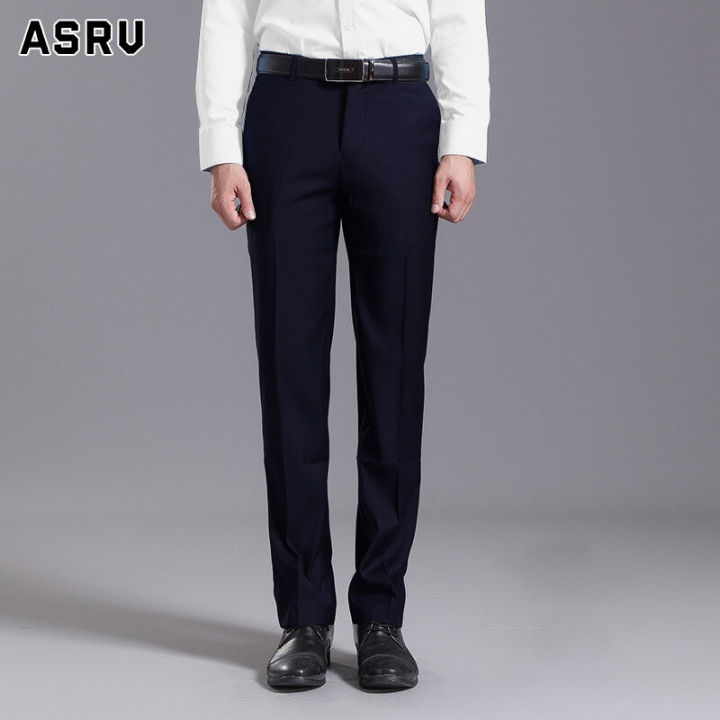 asrv-กางเกงขายาวผู้ชาย-สูทธุรกิจลำลองทรงตรงเข้ารูปใหม่