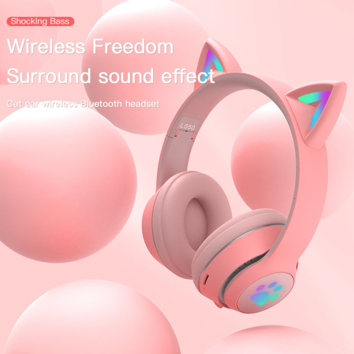 l550-wireless-headphones-bluetooth-5-0-gaming-led-headset-bluetooth-hifi-headset-with-mic-led-light-support-tf-card-girl-gifts