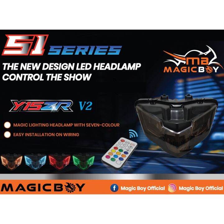 MAGIC BOY ESPADA Y15 V2 LED HEADLAMP LIGHT comes with multi color