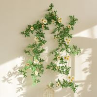 hotx【DT】 Artificial Flowers Garland Rattan Wall Wedding Hotel Office Room Decoration