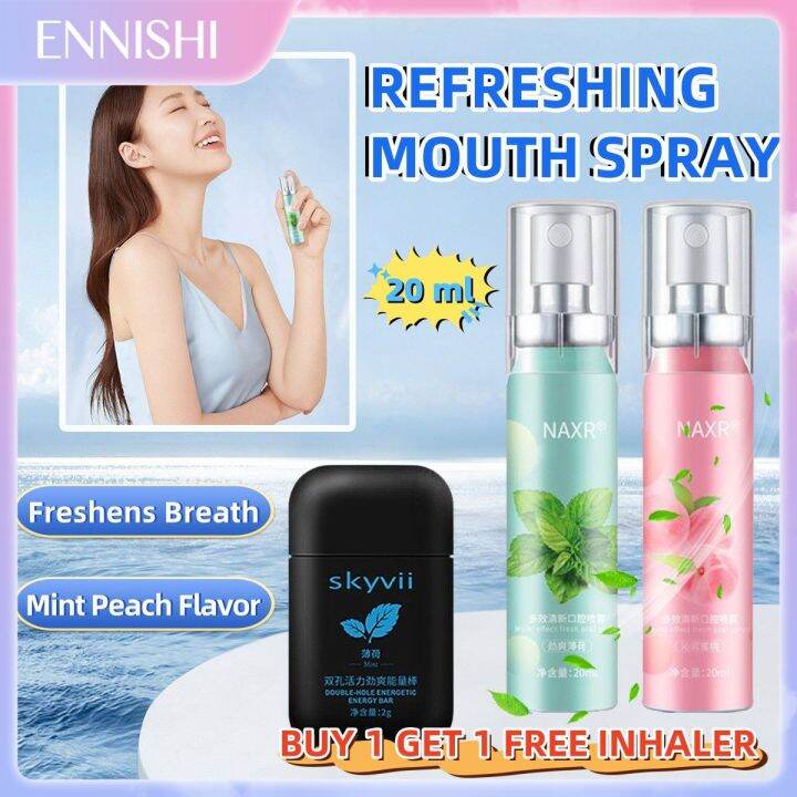 ENNISHI 【Buy 1 Get 1 Free Inhaler】Naxr Probiotic Refreshing Mouth Spray ...