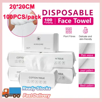 Disposable Face Towel for Dry and Wet Use, 100% Cotton Facial Tissue, Ultra  Thicked Facial Cleansing Towels, Multi-Purpose Dry Wipes for Makeup