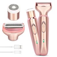 ZZOOI 2 in 1 Electric Hair Remover Rechargeable Lady Shaver Nose Hair Trimmer Eyebrow Shaper Leg Armpit Bikini Trimmer Women Epilator