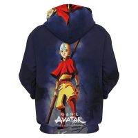 เสื้อมีฮู้ดลาย The Last Airbender กราฟิกสำหรับผู้ชายเสื้อผ้า3D อนิเมะ Aang เสื้อฮู้ดพิมพ์ลายผู้หญิงฮาราจูกุแฟชั่นเสื้อสวมหัวเสื้อมีหมวก