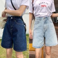 dsfgsdfg ?shorts/jeans?กางเกงยีนส์ทรงกระบอกสามส่วน เอวสูง เก็บทรงสวย สไตล์วินเทจ