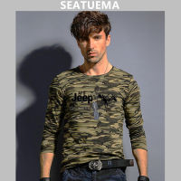 SEATUEMA ฟิตเนสชายฟิตเนสเสื้อยืดแขนยาววิ่งชายฟิตเนสเสื้อรัดรูปเสื้อผ้าออกกำลังกายแห้งเร็วบางเสื้อยืด