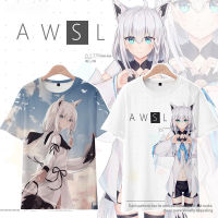 Hololive vtuber Fubuki เสื้อยืด ayame แขนสั้นเสื้อลำลองหลวมอะนิเมะ TEE เสื้อคอสเพลย์ Plus Size