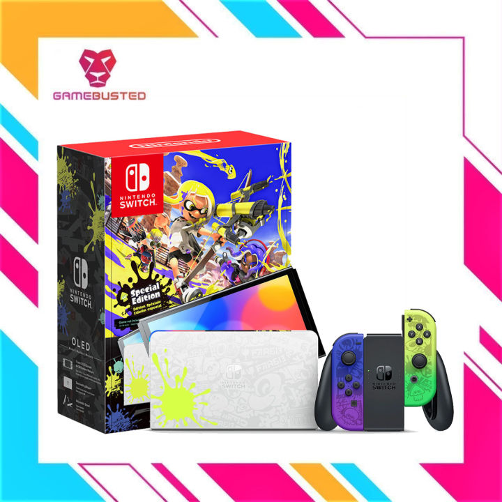 Nintendo Switch OLED Splatoon 3 Game Console with Splatoon 3 Joy Con 7 Inch  OLED Screen Enhanced Audio Special Design