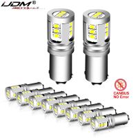 Ijdm BAY9S H21W หลอดไฟ LED BA9S ใน T4W LED 12V 24V H5W H6W LED สำหรับไฟตัดหมอกท้ายรถโคมไฟแบบสะท้อนจอดอัตโนมัติสีแดงขาว10ชิ้น