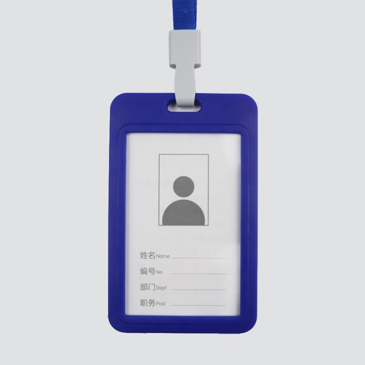 double-side-transparent-id-tag-pass-access-card-case-badge-holder-for-staff-workers-with-lanyard-work-card-permit-cover-sleeve