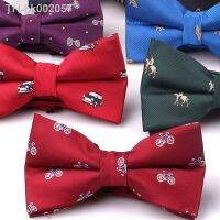 ❧✖✲ New Mens Cartoon Monkey Bike Bowtie for Men Polyester Jacquard Animal Bow Tie Wedding Business Suits Bowties Gravatas Butterfly