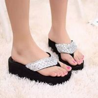 Feng Qi shopFeng Qi shopLady Summer Bling Strap Flip Flops Beach Slippers Shoes Mules Platforms Sandals