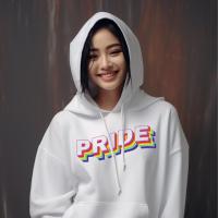 HOODMAN เสื้อฮูด LGBTQ+  pride สนับสนุนความเท่าเทียม V2 สีขาว