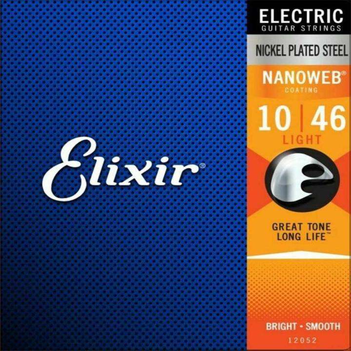 new-elixir-nanoweb-สายเคลือบกีตาร์ไฟฟ้า-6-amp-12-ชุดสายกีตาร์ไฟฟ้าแบบเลือกวัดที่สร้างขึ้นด้วยลวดห่อเหล็กชุบนิกเกิล