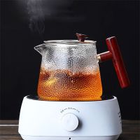 Japanese-style Hammer Glass Teapot Side Wooden Handle High Borosilicate Cooking Tea Pot Glass Tea Kettle Household Teaware