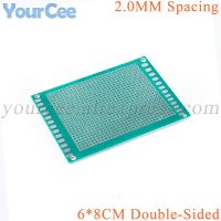 【YF】∋◑☸  2pcs 6x8CM Side Prototype PCB 2.0MM 6X8cm diy Printed Circuit Board Protoboard 60x80mm