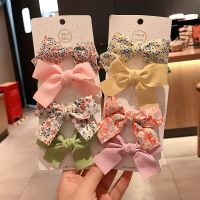 2pcs Baby Embroider Lace Hair Bow With Clips Newborn Curled Edge Hair Bow Nylon Hair Bands for Girls Hairpins Toddler Barrettes