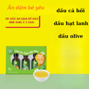 Combo 3 dầu ăn dặm bổ não Mămmy, dầu Olive bổ não, dầu cá hồi bổ não