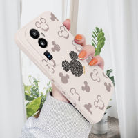 เคส PMP สำหรับ OPPO Reno10 Pro + 5G เคสโทรศัพท์ลายการ์ตูนมิกกี้เมาส์ขอบสี่เหลี่ยมปลอกซิลิโคนของเหลวเคสป้องกันกล้องคลุมทั้งหมด