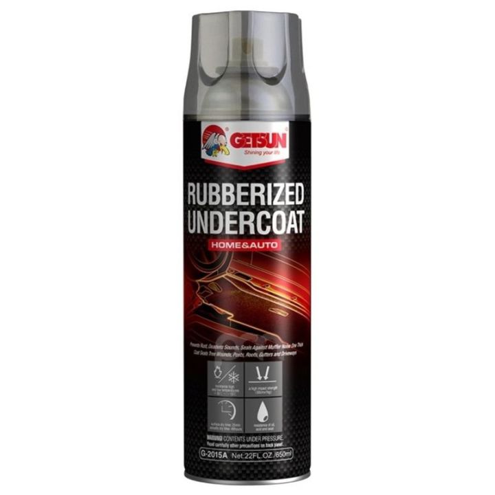 น้ำยาเสปร์ย-พ่นกันสนิมช่วงล่างgetsun-rubberize-undercoating-สเปรย์พ่นกันสนิมรถยนต์-กันน้ำ-กันสนิม-เป็นเกราะป้องกันเศษดิน-น้ำติดตัวถังรถโดยตรง-650ml