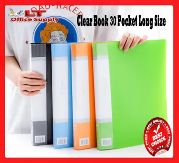 Clear Book Display Book (1) Clearbook Refillable 20 Pockets FC Size Long  Size Black Blue Color [Future Industries]