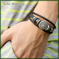 Aolie แฟชั่น PU วินเทจ Infinity Charm Wrap ผู้ชายผู้หญิงสร้อยข้อมือเครื่องประดับพังก์สไตล์ใหม่