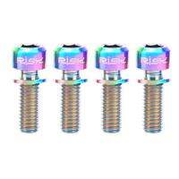 RISK 4PCS M6×18/20mm Titanium Ti Bolts Screws for MTB Disc Brake Caliper with Adaptor Spacer