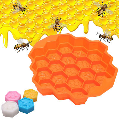[Shelleys] ผึ้งรังผึ้งซิลิโคน19 Cell ช็อคโกแลตแต่งหน้าเค้กแม่พิมพ์ขนมอบเทียนสบู่