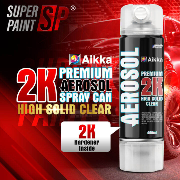AIKKA Clear Coat 2K Coating 400ml Aerosol Spray Paint High Solid High