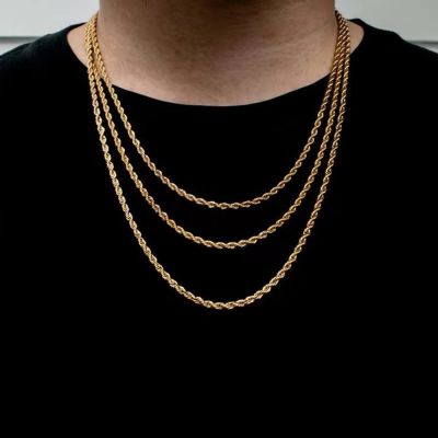 【CW】Classic Women Men Necklace Width 2 To 5 MM Stainless Steel Rope Chain Necklace For Men Women Chain Jewelry