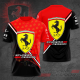 2023 F1 Scuderia Ferrari 3d Printed Short Sleeved T-shirt, Suitable for Boys And Girls Unisex