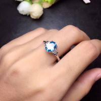 Natural Topaz Ring 925 Silver popular style authentic color clean