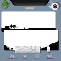 Custom Gaming Mouse pad Black and White Landscape illustration 80cm x 30cm Large gaming Oversized Desk mat Anime Cute Long Mousepad Custom Gaming Mouse pad Black and White Landscap