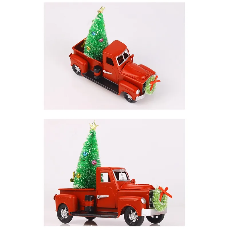 Vintage Red Truck Christmas Decor Handcrafted Red Truck Car Model ...