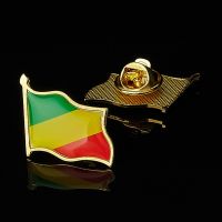 Republic of the Congo African Country National Flag Gold Plated Badge Friendship Pin Brooch Fashion Brooches Pins