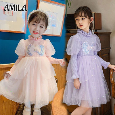 เสื้อผ้าเด็กของ AMILA ชุดเดรสเด็กผู้หญิงชุดเจ้าหญิงแบบตะวันตกและชุดเดรสฟู