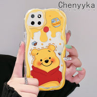 เคส Chenyyyka สำหรับ Realme C12 C15 C25 C21 C25s Narzo 20 Narzo 30A Narzo Narzo 50A น่ารักหมีน้ำผึ้งที่มีสีสันเนื้อครีมนุ่มกันกระแทกแบบใสเคสมือถือโปร่งใสลายกล้องถ่ายรูปสร้างสรรค์ปลอกป้องกันซิลิโคน