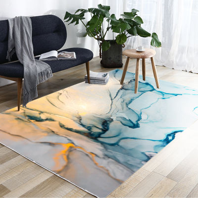 Bubble Kiss Nordic Style Short Plush Carpet In The Living Room Abstract Ink Marble Green Home Rug Thickened Bedside Door Mats