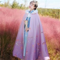 Spot parcel post Hanyi Pavilion - Original Cloak Womens Han Chinese Clothing Fur Collar Long Coat Womens Chinese Style Cloak Ancient Costume Super Fairy Autumn and Winter Clothing