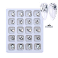 JointFlowers 20pcs 3D เล็บ Art rhinestones คริสตัลหินที่มีสีสันเคล็ดลับตกแต่ง DIY