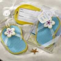 【DT】 hot  12PCS Slipper Design Luggage Tags Beach Themed Wedding Favors Rubber Sandals Baggage Tag Bridal Shower Favor