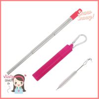 หลอด+แปรงทำความสะอาดพกพา KECH สีชมพูREUSABLE STRAW+CLEANING BRUSH KECH PINK **สอบถามเพิ่มเติมได้จ้า**