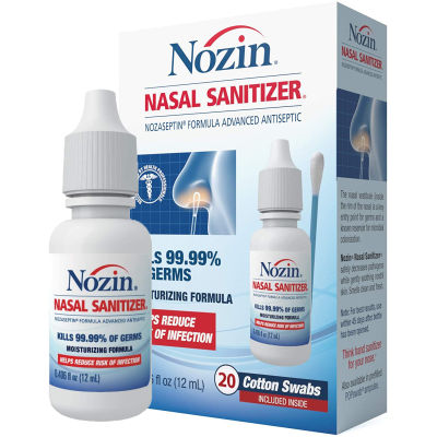 น้ำยาล้างจมูก Nozin® Nasal Sanitizer® Antiseptic 12mL Bottle | Kills 99.99% of Germs
