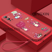 สำหรับ Infinix 12เคสโทรศัพท์เคสตัวการ์ตูนน่ารักขอบสี่เหลี่ยมได้รับความนิยมดีไซน์ TPU อ่อนลายการ์ตูนเคสนิ่มมีลวดลายขอบตรงฟรีสายคล้อง