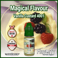 Magical Flavour Vanilla Custard 4001 - กลิ่นคัสตาร์ดวนิลลา 4001 - กลิ่นผสมอาหาร - ผ่านการรับรองจาก อย. ประเทศไทย บรรจุและขายโดย Flavorfy กลิ่นผสมอาหารอเนกประสงค์ เหมาะสำหรับ ลูกอม, กัมมี่, น้ำผลไม้, เบเกอรี่, ไอศครีม, ของเหลวอื่่นๆ