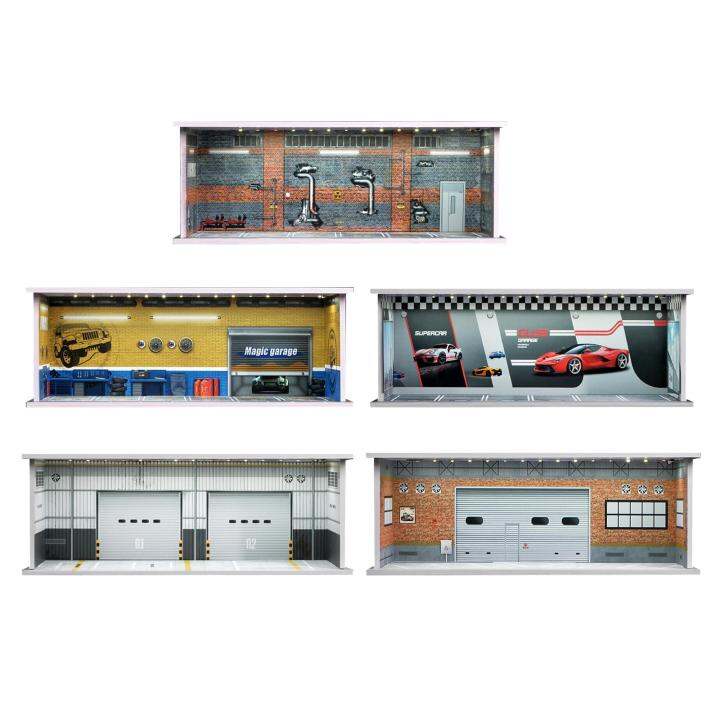 1/64 Parking Lot Scene Display Case Mini Model Car Storage Box Diecast