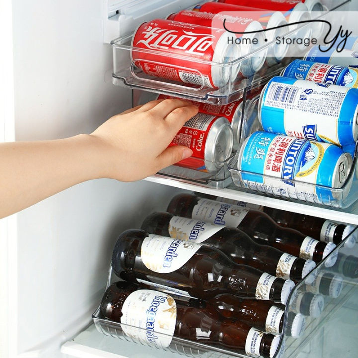 Storage & Dispenser Bin Soda Can Holder for Freezer Household