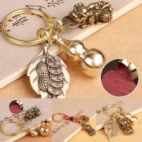Chinese Traditiona Money Drawing Pi Xiu Keychain Automobile Hanging Ornament Qing Dynasty Five Emperors Coins Cinnabar Gourd Key Chains
